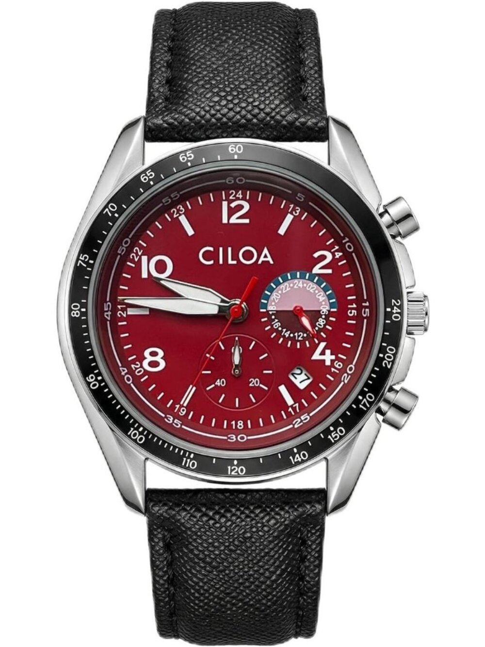 Men's Red Chronograph Classics Waterproof Sport Casual Business Wrist Watch